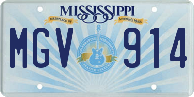 MS license plate MGV914