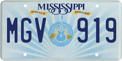 MS license plate MGV919