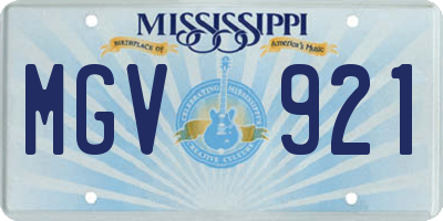 MS license plate MGV921