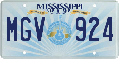 MS license plate MGV924