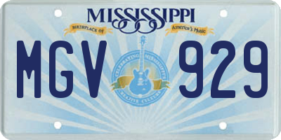 MS license plate MGV929