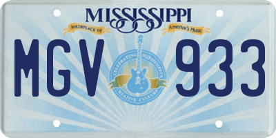 MS license plate MGV933