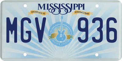 MS license plate MGV936
