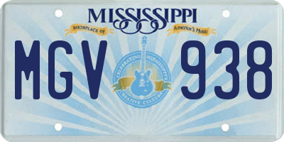 MS license plate MGV938