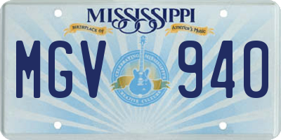 MS license plate MGV940