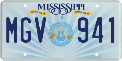 MS license plate MGV941