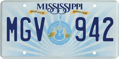 MS license plate MGV942