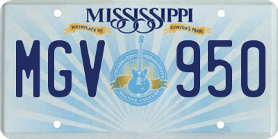 MS license plate MGV950