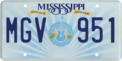 MS license plate MGV951