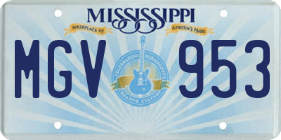 MS license plate MGV953