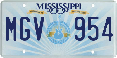 MS license plate MGV954