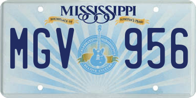 MS license plate MGV956
