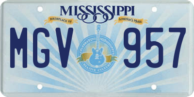 MS license plate MGV957