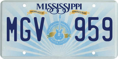 MS license plate MGV959