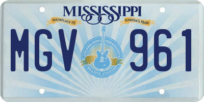 MS license plate MGV961