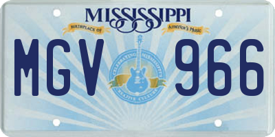 MS license plate MGV966