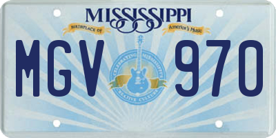 MS license plate MGV970