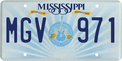 MS license plate MGV971