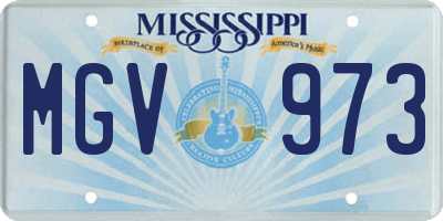 MS license plate MGV973