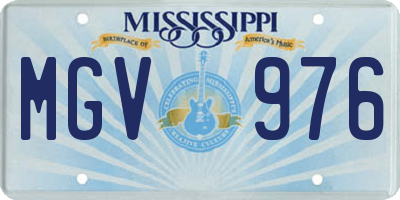MS license plate MGV976