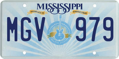 MS license plate MGV979