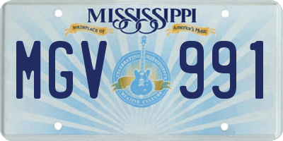 MS license plate MGV991