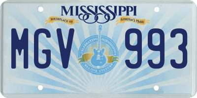 MS license plate MGV993
