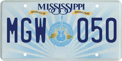 MS license plate MGW050
