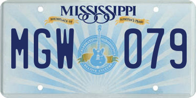 MS license plate MGW079