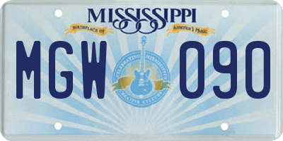 MS license plate MGW090