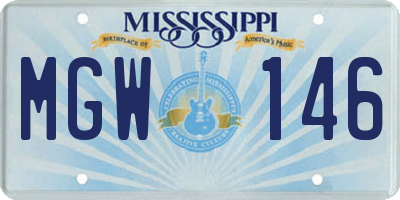 MS license plate MGW146