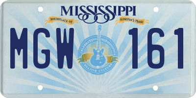 MS license plate MGW161