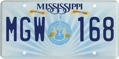 MS license plate MGW168