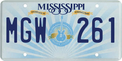 MS license plate MGW261