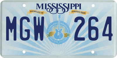 MS license plate MGW264