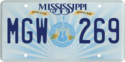MS license plate MGW269