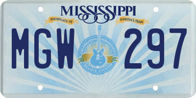 MS license plate MGW297