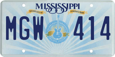 MS license plate MGW414