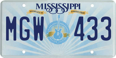 MS license plate MGW433