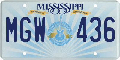 MS license plate MGW436