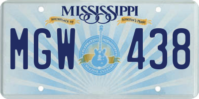 MS license plate MGW438