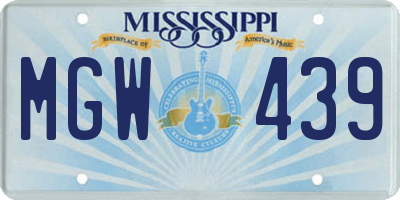 MS license plate MGW439
