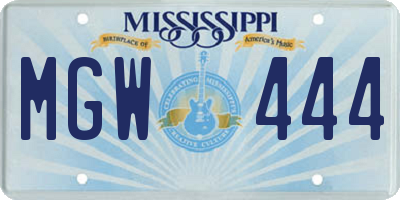 MS license plate MGW444