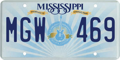MS license plate MGW469