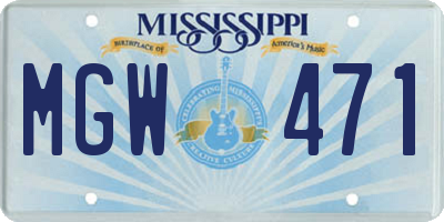 MS license plate MGW471
