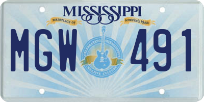 MS license plate MGW491