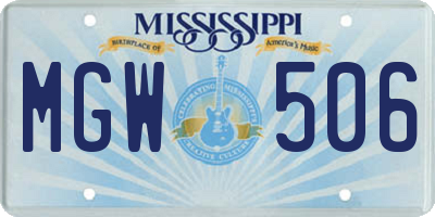 MS license plate MGW506
