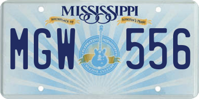 MS license plate MGW556