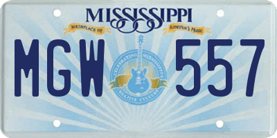MS license plate MGW557