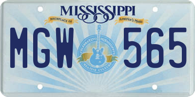 MS license plate MGW565